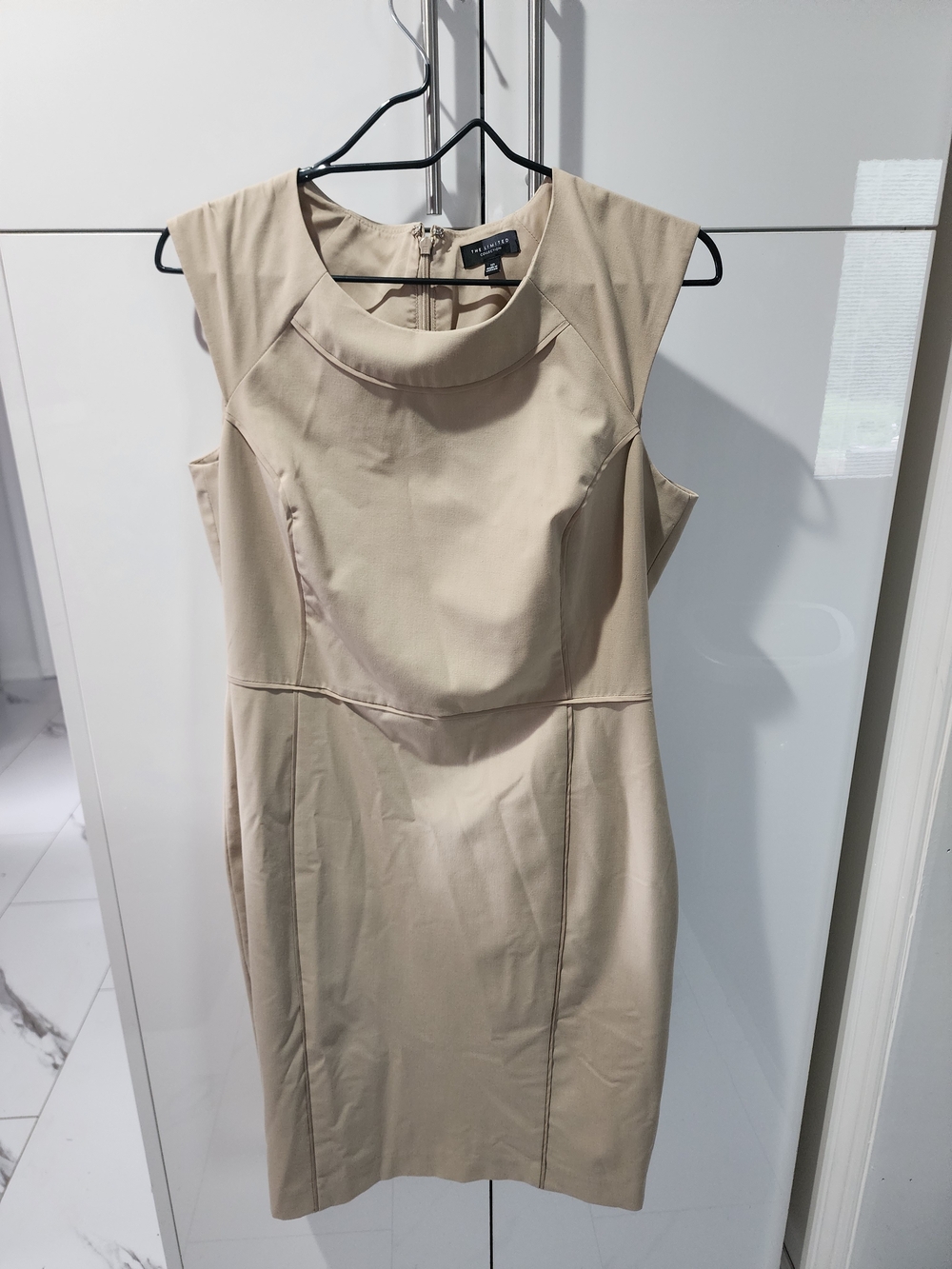 The Limited Sleeveless Midi Dress in Beige